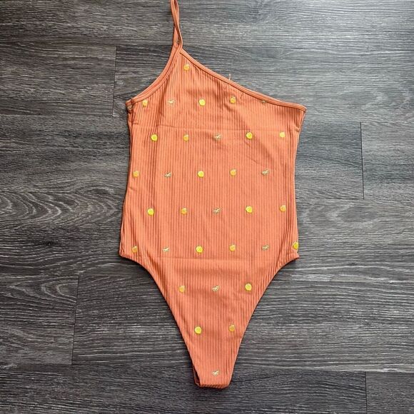 NWT Urban Outfitters Desert Dreamer Ribbed Orange Lemon Lime One Piece Medium - Picture 6 of 6